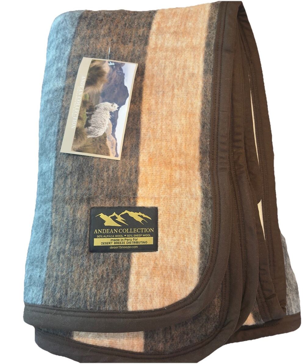 Andean Collection Alpaca Wool Blanket NWT Peru 50/50 Throw‎ Plaid